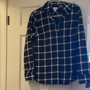 J. Crew Black and White Plaid Shirt